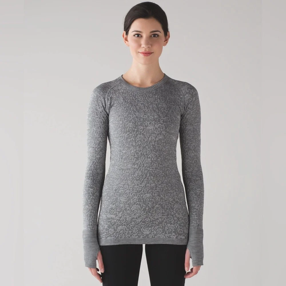 Lululemon Rest Less Pullover Long Sleeve Thumb Holes Activewear Running Layer